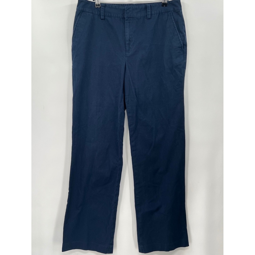 Lauren Ralph Lauren 10 Straight Leg Pants Womens‎ Navy Blue Cotton Chino Trouser